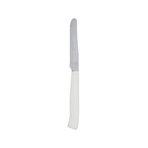 <b>Table</b> Knife Handled White Pezzi Marietti Ergonomico Lama Seghettata for Restaurant Hotel Supplies Wholesale - Product Image 1