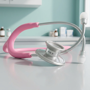 Stéthoscope de cardiologie MDF 747-XP Classe II - Tube rose, fonctionnement manuel, construction en aluminium - Product Image 2
