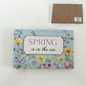 Wildflower Garden-Style 3D da tavolo stampato UV <span class=keywords><strong>legno</strong></span> artigianale intagliato in <span class=keywords><strong>legno</strong></span> segno di blocco per la decorazione di casa pareti e scatole - Product Image 3