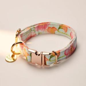 Collier pour chien personnalisé taille S, élégant, moderne, luxueux, réglable, en coton doux, durable, respirant, confortable, motif imprimé - Product Image 1