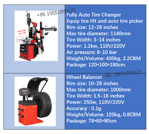 Kombination aus Reifenmontiermaschine und Radauswuchtmaschine für Felgen bis 28 Zoll, Werkstatt-Reifenwechselmaschine mit neigbarer Montagesäule - Product Image 2