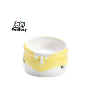 Nouvellement vente chaude usage domestique animaux accessoires mignon Durable haut pied Anti-basculement Anti-noir céramique chat chien bol