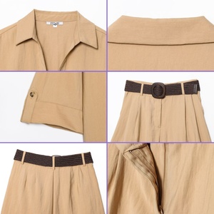 Ensemble de vêtements d'été tendance <span class=keywords><strong>pour</strong></span> femmes J2226, style boutique, sexy, streetwear, chemise à manches courtes et short avec ceinture, ensemble 2 pièces <span class=keywords><strong>pour</strong></span> femmes - Product Image 5