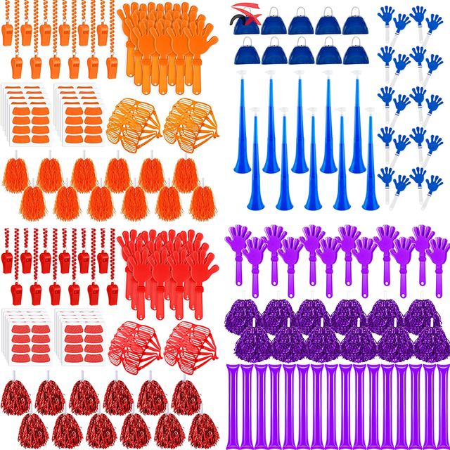 Team Spirit Items Party Favors Colorful Design logo Hand Clappers Thunder Sticks Pom Poms for Sporting Events