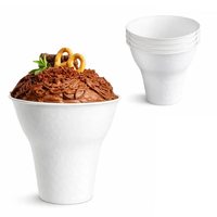 Gobelets à glace en papier jetables blancs, bols à dessert en forme de cône pour sundae, yaourt glacé