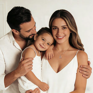 Regalo per la Festa del Papà Merryshine, Collana in Rame con Ciondolo a Cuore per Padre <span class=keywords><strong>e</strong></span> Figlia, Gioiello con Zirconia Cubica - Product Image 3