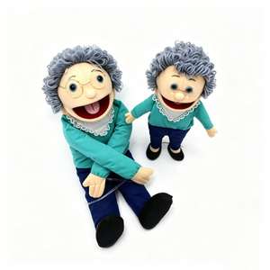 Marioneta de peluche personalizada de abuela, marioneta de mano familiar, marioneta de mano de señora mayor, conjunto de marionetas de mano de abuela, marioneta de personaje de anciana - Product Image 2