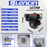 Moteur à essence LC170F haute résistance aux températures pour pompe d'irrigation, pompe à eau, compacteur de plaques, conditions de travail en milieu désertique