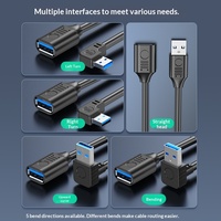 Câble d'extension USB 3.0 en cuivre avec connecteur coudé à 90 degrés pour le transfert de données et la charge de l'ordinateur