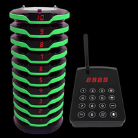 932 10 Buscapersonas Sistema de llamada de mesa inalámbrico a prueba de agua para restaurantes Hospitales Vibrate Beeper Queue Coaster Guest Cafe