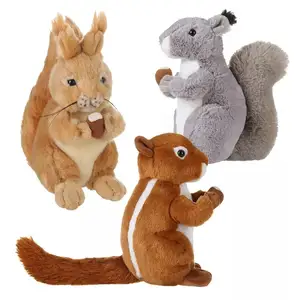 Grey Color Lifelike Stuffed Animal Squirrel Soft Toy Custom Made Plushies Squirrel Toys Farm Mascot