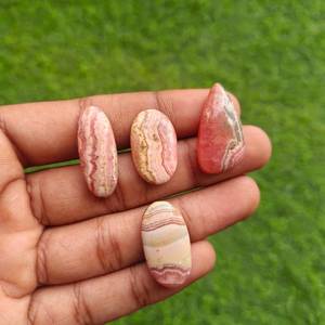 Lot de cabochons en rhodochrosite naturelle, 82 carats, 4 pièces, cristal rouge, pierre précieuse, exportateur OEM, fabricant Inde - Product Image 4