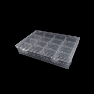 Plastic Storage Box Set 26.2x18.9x4.7cm Transparent Rectangular With Lid For Jewelry Stationery Screws Hardware Tools Organizer - Product Image 3