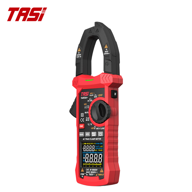 TASI TA813A+ High-precision Rechargeable 6000 Counts Auto Range Digital Clamp Meter Multimeter 1000V AC/DC 1000A Easy Read Easy