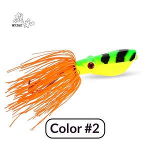Weihe Sports Leurre flottant coloré en forme de calamar, avec double hameçons grenouille, perles sonores à effet barbe, hameçons griffe de poulet, appât vivant en ABS, pour le marché international - Product Image 2
