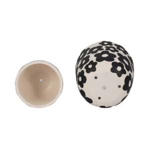 Vasi Rotondi con Design Floreale per Piante da Interno ed Esterno, Set di Due Fioriere in Ceramica - Product Image 6