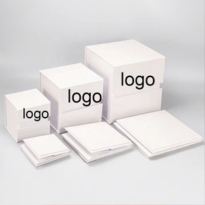 Cadeau <span class=keywords><strong>de</strong></span> Noël, boîte pliante noire carrée en <span class=keywords><strong>carton</strong></span> écologique - Product Image 1