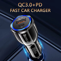 Dernier modèle de chargeur de voiture 6AUSB QC3.0 + Type C à charge rapide pour iPhone 13 Series Samsung Galaxy, allume-cigare pour téléphone portable