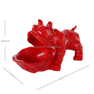 2025 Modern fransız Bulldog reçine tepsi heykeli Anime-inspired şeker çanak anahtarlık kase reçine figürler ofis ev için - Product Image 4