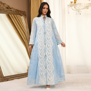 2025 marocchino caftano fatto a mano ricamo in Chiffon di seta traspirante abito da sposa Casual per musulmani nuovo arrivo accessorio - Product Image 5