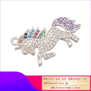 A544 <span class=keywords><strong>pendentif</strong></span> ironique à la mode, breloques <span class=keywords><strong>cheval</strong></span> colorées en strass pour boucles d'oreilles - Product Image 4
