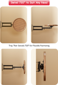 Adjustable Angle Space Saving Design Wooden Tabletop Wall Mounted Retractable <strong>Folding</strong> <strong>Table</strong> for Balcony <strong>Coffee</strong> Sofa Storage - Product Image 4