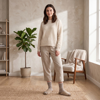 Chaussettes d'hiver personnalisées pour femmes, en polyester tricoté, chaudes, douces, élastiques, antidérapantes, décontractées, respirantes, OEM ODM, marque privée