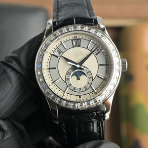 2025 lujo nuevo espejo de cristal azul de alta calidad 240SC movimiento negocios 5205 reloj mecánico VVS bisel de diamante - Product Image 1