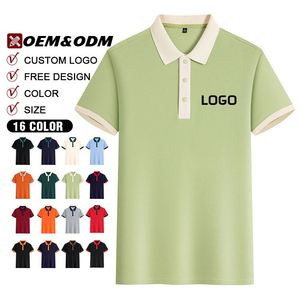 Polos de golf brodés pour hommes, design tendance, personnalisables avec logo, en polyester et coton, couleur unie, uniformes, vente chaude - Product Image 2