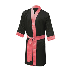 Bata de boxeo y Muay Thai de alta calidad con logotipo personalizado con capucha Vestido de algodón de diseño único - Product Image 3