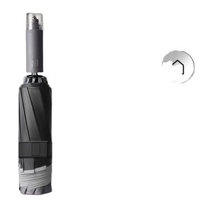 Martillo Rompeventanas Plegable Creativo de Tres Secciones, Herramienta de Escape de Emergencia para Coche, Paraguas Automático de Fibra de Vidrio con 10 Varillas, Recubrimiento Negro, Protección Solar y Lluvia - Product Image 3