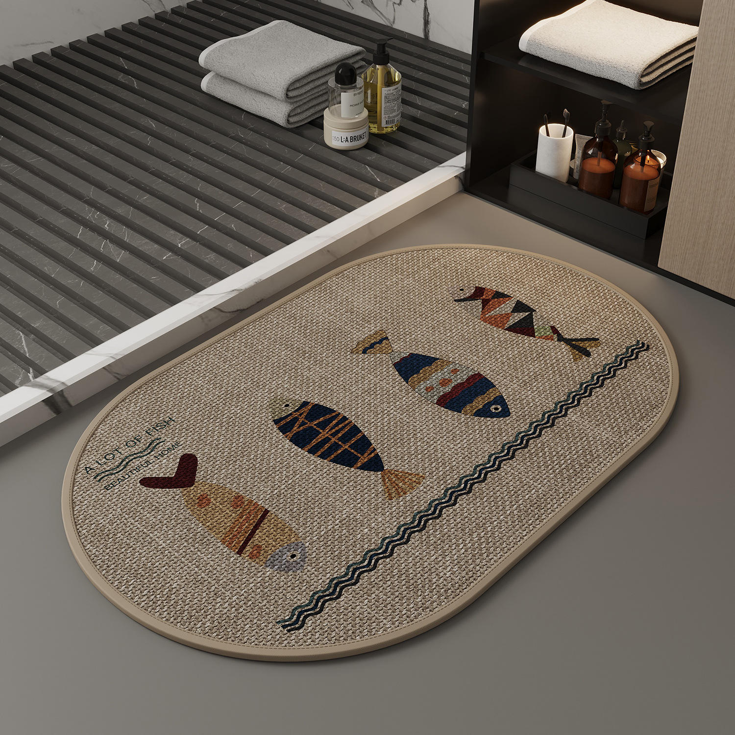 การถักที่มีสไตล์ - ข้าวโอ๊ต - ปลาตัวเล็กวงรี