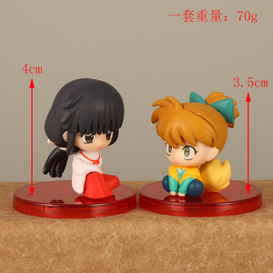 4 unids/set OPP BAG productos de animación <span class=keywords><strong>Inuyasha</strong></span> <span class=keywords><strong>Kagome</strong></span> figura Anime figurita Kawaii PVC Figuras De Anime estatua recoger modelo de juguete - Product Image 2