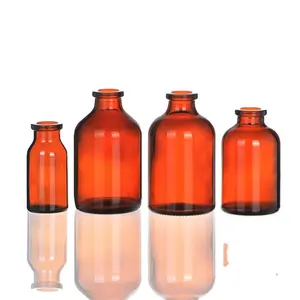 China Wholesale 100ml 50ml Amber and Clear Type I Moulded Glass Vials/Bottles for Antibiotics