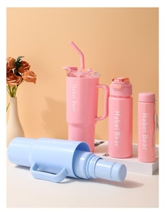 Water Bottle Set Wholesale 3pcs Suit Water Bottle With Lid and <b>Straw</b> Water Bottle Portable <b>Drinking</b> <b>Plastic</b> Tumbler With Handle - Product Image 5