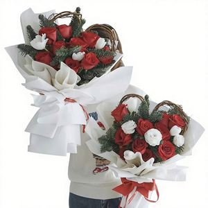 Papier d'emballage pour fleurs en PVC épais imperméable, impression recto simple, style coréen, pour bouquets, Saint-Valentin - Product Image 4