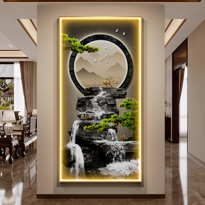 Arte de Pared con Tira de Luces LED de Paisaje de Flujo de Agua Moderno y Lujoso, Decoración de Pared Luminosa para Pasillo, Entrada y Hogar - Product Image 3