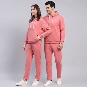 ชุดวอร์มมีฮู้ดสีชมพูแบบยูนิเซ็กซ์ แขนยาว สีพื้น เรียบง่าย สปอร์ตแวร์ มีกระเป๋าข้าง ผ้าฝ้าย 100% เป็นมิตรกับสิ่งแวดล้อม ระบายอากาศได้ดี เหมาะสำหรับฤดูหนาว - Product Image 5