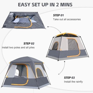 Tente <span class=keywords><strong>de</strong></span> toit familiale portable pour 2/4 personnes, ne nécessitant pas <span class=keywords><strong>de</strong></span> montage, en tissu Oxford 210D imperméable, murs en maille respirante, pliable pour <span class=keywords><strong>le</strong></span> <span class=keywords><strong>camping</strong></span> - Product Image 4