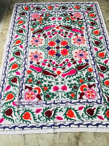 Embroidered Cotton <b>Quilt</b> Bohemian Floral Bedspread Handmade Multi Color Home Decor <b>Throw</b> Blanket All Season Use - Product Image 5