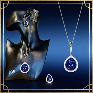 Collier pendentif en argent plaqué avec quartz bleu profond naturel - Fait à la main en Éthiopie, pierre précieuse Sebhan, Empire unisexe - Product Image 2