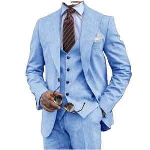 <span class=keywords><strong>Abito</strong></span> da sera da sposa in <span class=keywords><strong>lino</strong></span> 3 pezzi, abbigliamento formale da spiaggia, <span class=keywords><strong>abito</strong></span> da <span class=keywords><strong>uomo</strong></span> - Product Image 1