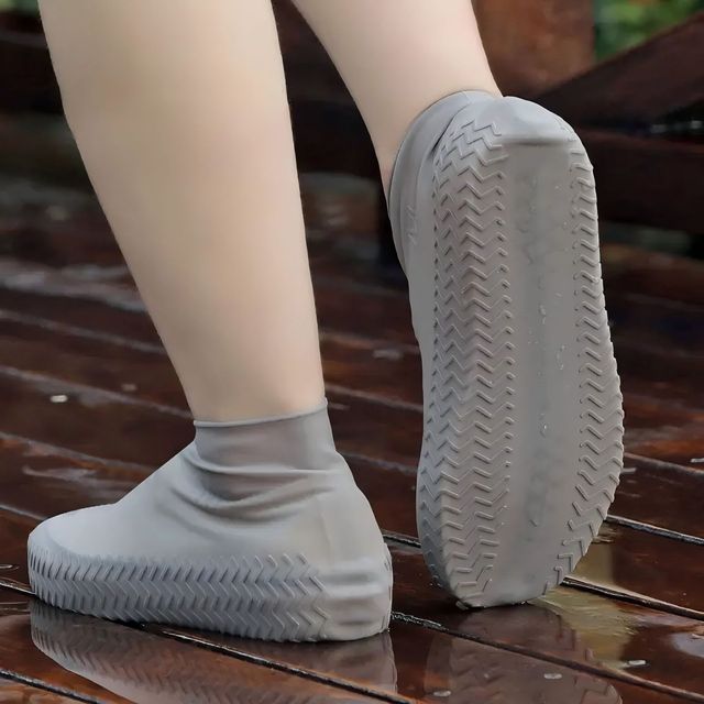 1pair Reusable Waterproof Shoe Cover Silicone Outdoor Rain Boots Overshoes Walking Shoes Accessories Silicone Shoes Cover