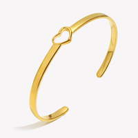 Dreamidea Wholesale Bracelet de style européen et américain en acier inoxydable creux français plaqué or 18 carats avec ligne de zircon minimaliste
