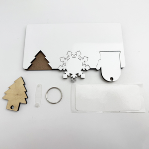 Job-in Gifts New Year Decoration Unique New Year Gifts Product Promotion Design Simple Sublimation <strong>Blanks</strong> Mdf Keychain - Product Image 4