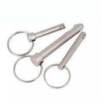 Goupille à bille à dégagement rapide en acier inoxydable de qualité marine, à ressort, avec cylindre de sécurité, 12mm, 8mm, 3/8, 65mm