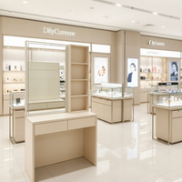 Meuble de présentation cosmétique en bois écologique avec étagères réglables et finition stratifiée pour salon de beauté et vente au détail