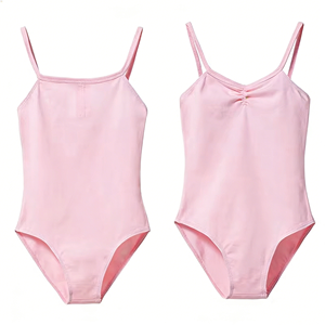 Maillot de Ballet para Niñas con Detalle Fruncido en la Parte Delantera, Traje de Danza para Niños, Tirantes Finos Ajustables, Ropa de Danza - Product Image 3