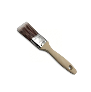 1,5 inch synthetische rood-witte borstelharen, rechtstreeks van de fabriek, platte verfkwasten, houten beverstaart handvat, DIY, OEM, aanpasbaar - Product Image 1