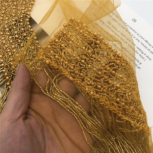 <span class=keywords><strong>Collar</strong></span> de Cristal con Pedrería Bordada para Boda, Dorado y Plateado, de una Sola Cara, Apliques para Manualidades - Product Image 3